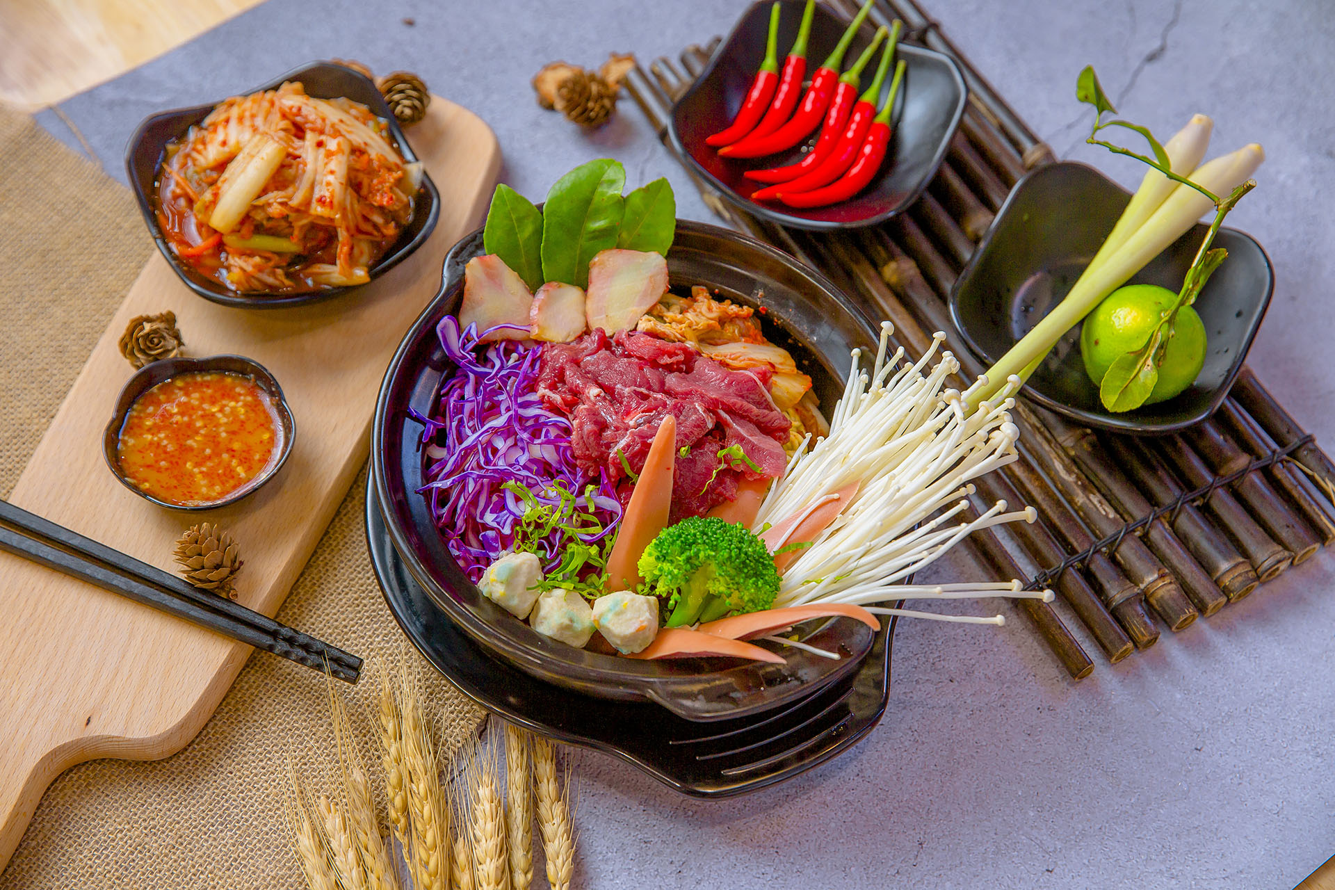 Mỳ kim chi bò